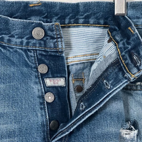 Polo Ralph Lauren Sullivan Slim Button Fly Distressed Jeans Men's Size 32x30 - Picture 12 of 14